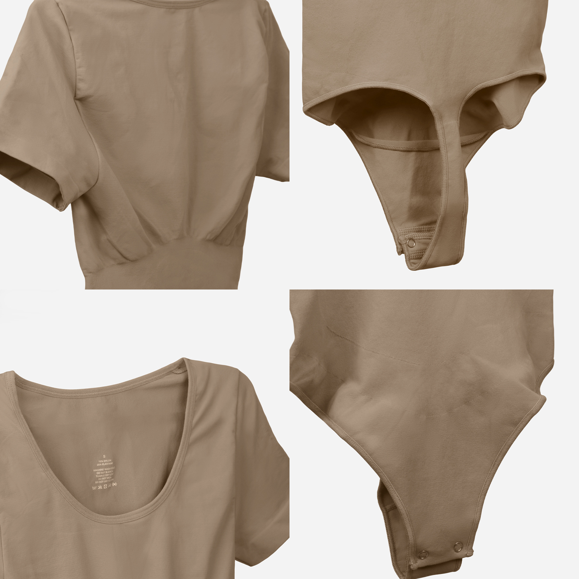 Short Sleeve Shaper Bodysuit - Tummy Control Lingerie Shapewear Thong Underwear